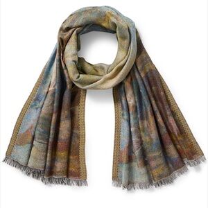 Monet Bridge and Water Lilies Shawl
